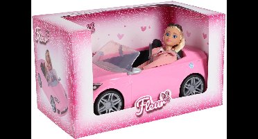 Fleur pop cabrio deluxe - speelgoedauto poppen speelset.