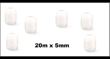 6x Cadeaulint wit 20 meter x 5 mm - Eitje - kado lint verjaardag kerst sinterklaas feest