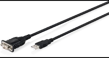DIGITUS USB 2.0 adapterkabel, USB-A naar RS232, 1,8 m, zwart