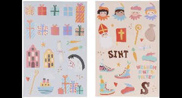 Stickers Sinterklaasfiguren - Sint en Pieten - 49 stuks