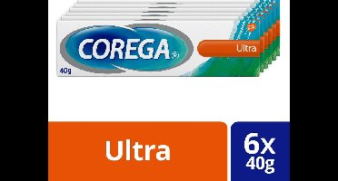 Corega Ultra Kleefcrème voor de gebitsprothese 6x40 g