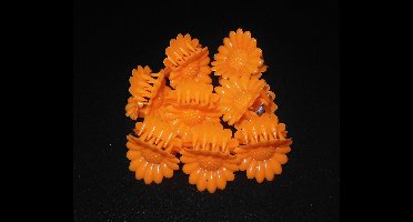 Haarklemmetjes bloemetjes vorm oranje