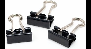 SOHO Papierklemmen – Papierklemmetjes – Documentenklemmen – Foldback – Zwart - 19MM
