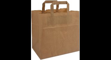 Cadeautasjes met platte handgreep, budget tassen bruin, 45x17x47cm (150 stuks)