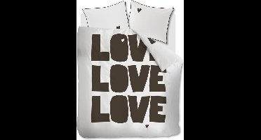 Vtwonen Bold Love dekbedovertrek - Tweepersoons - 200x200/220 cm - Naturel