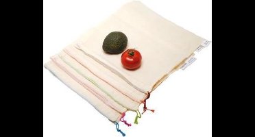 Herbruikbare Fruit en Groente Zak L (5st) - 30x33cm