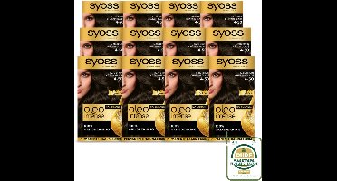 12 x SYOSS - Oleo Intense 4-50 - Haarverf - Permanente Haarkleuring - Ijzig Bruin - Langdurige Kleur - Haarverf - Permanent Haarkleuring - Ijzig Bruin - Ammoniakvrij - Haarkleur