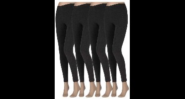 Legging Dames Katoen - 4-Pack - Maat S t/m XXXL - Legging dames - Legging dames volwassenen - Legging katoen - Gekleurde legging
