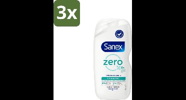 3 x Sanex Zero % - Douchegel - Hydrateert - Alle Huidtypes - 400 ml - Douchegel - Huidverzorging - Hydraatende Douchegel - 0% Sulfaten - 0% Kleurstoffen