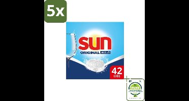 5 x Sun – Vaatwastabletten – Original – 42 tabletten - Grootverpakking - Vaatwastabletten - Vaatwasser - Reiniging - Vaatwastablet - Vaatwasser Tablet
