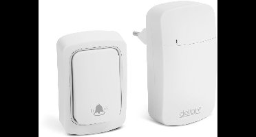 Draadloze deurbel - Kinetisch / batterijloos - wit - 38 melodieën - IP54 waterbestendig drukknop - 433MHz - eenvoudig te installeren [55345WH]