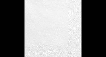 Partydeco Tafel servetten - 60x - papier - wit - 33 cm - diner/lunch/verjaardag
