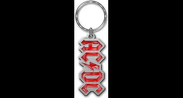 AC/DC - Logo Sleutelhanger - Rood/Zilverkleurig