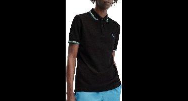 Fred Perry - Twin Tipped Poloshirt - Zwart/ Ice Cream/ Cyber Blue
