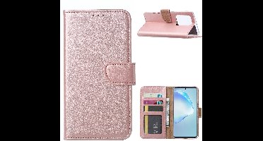 Hoesje Geschikt Voor Samsung Galaxy S20 Ultra Portemonnee hoesje / Boek hoesje - Rose goud