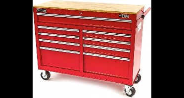 HBM machines Gereedschapswagen / Werkbank - 125 cm - Rood
