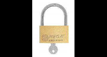 MEGA Messing hangslot 20 mm met 3 sleutels