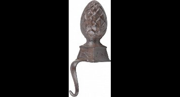 Stocking hanger 6,4 x 21,9 cm gietijzer donkerbruin