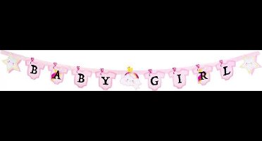 Boland - Kartonnen letterslinger 'Baby girl' (170 cm)