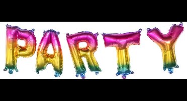 Boland - Folieballonslinger 'Party' regenboog - Multi - Letterballon