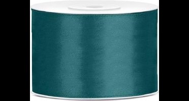Flessen groen Lint, Satijn Lint 50 mm ( 5 cm.) Kwaliteit EZ. 25 Meter per Rol