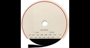 FASTECH® T0201699990325 Klittenband Om vast te plakken Hotmelt Lusdeel (l x b) 25000 mm x 16 mm Zwart 25 m