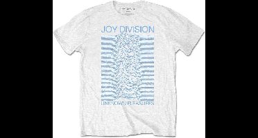 Joy Division - Unknown Pleasures Blue On White Heren T-shirt - L - Wit