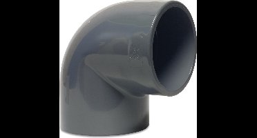 Mega Knie 90° PVC-U 110 mm lijmmof 16bar grijs