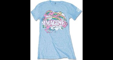 John Lennon - Rainbows, Love & Peace Dames T-shirt - M - Blauw