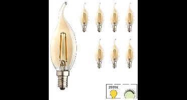 Lybardo - E14 LED Lamp - 8-pack - Kaarslamp - 4W Dimbaar - 2500K Warmwit Licht