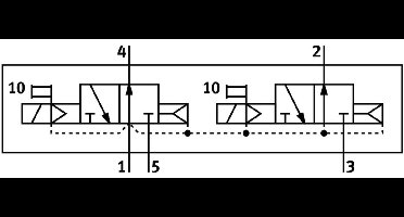 Festo 2x3/2 NO Monostabiel Lucht Magneetventiel Bouwgrootte 2 ISO 5599-1 G3/8 2200l/min - 566991 - P2QP5