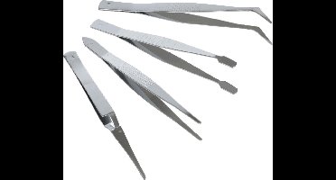 *** Pincetten set - 4 stuks voor multi-use precisie klussen - gemaakt van duurzaam RVS - Manicuren - van Heble® ***
