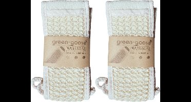 green-goose® Natuurlijke Rugscrubber Ramie - 2 Stuks - Milieuvriendelijke Rugspons - Rugschrobber