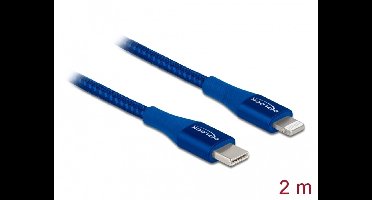 Delock Data and charging cable USB Type-C™ to Lightning™ for iPhone™, iPad™ and iPod™ blue 2 m MFi
