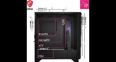 MSI MPG GUNGNIR 300P AIRFLOW - PC Case - Behuizing - Compatibel voor ATX, EATX, ITX, micro ATX - Zwart