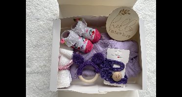 Maminobaby.nl - Baby Geschenkset meisjes | Newborn | Handmade Bijtring | Handmade speenkoord | | Handmade haarband | Kraamcadeau | Babyshower