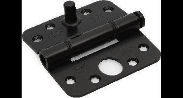 Nylon glijlagerscharnier - 3mm - Doorgezette knoop - Ronde hoeken - 89x89mm - Verzinkte pen - Staal - Zwart - SKG***