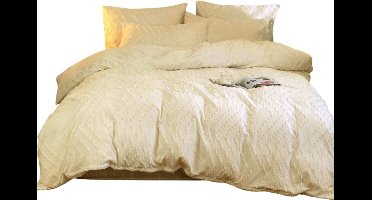 3-Delige White Reversible Tufted Dekbedovertrekset — Modern & Flexibel - 140x200cm