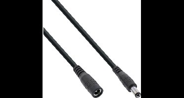 DC verlengkabel | 5,5 x 2,1mm | max. 24W | zwart | 0,50 meter