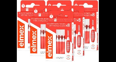 Elmex Interdentale Ragers 0,7 mm Oranje ISO Maat 1 - 6 x 8 stuks - Voordeelverpakking