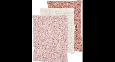 Meyco Baby Uni Washandjes - 3 Stuks - Pre-Washed Hydrofiel - Soft Rose/Rose/Natural