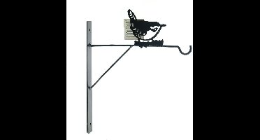 Esschert Design Wandhaak met Winterkoning Zwart