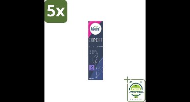 5 x Veet Expert Ontharingscrème Benen 200 ml - Grootverpakking - Veet Ontharingscrème - Ontharingscrème Benen - Ontharingscrème Lichaam - Sheaboter - Gevoelige Huid