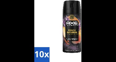 10 x Axe – Deodorant – Peach Infusion – 150 ml - Axe Peach Infusion - Deodorant Bodyspray - Frisheid - Lichaamsgeur - Patchoeli