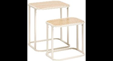 Atmosphera Curvy Bijzettafel - Set van 2 stuks - 39x33x46cm - Beige