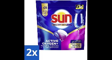 2 x Sun - Vaatwascapsules - Brilliant Shine All-in-1 - 26 capsules - Vaatwasmiddel - Vaatwascapsule - Glans - Reiniging - Anti-kalk