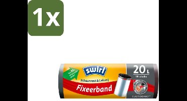 Swirl – Pedaalemmerzakken – 20 L – Fixeerband – 15 zakken - 1 stuk
