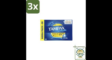 3 x Tampax Compak Regular – Tampons – Met inbrenghuls - Grootverpakking - Koffiezetapparaat - Koffiezetapparaat - Koffiezetapparaat