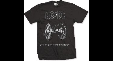 AC/DC - About To Rock Heren T-shirt - S - Zwart