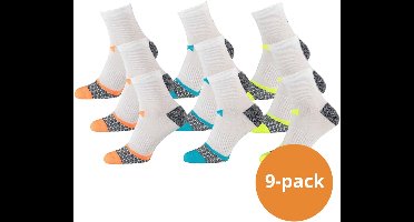Xtreme Sockswear Hardloop Sokken - 9 paar - Multi White Running Socks - Maat 42/45